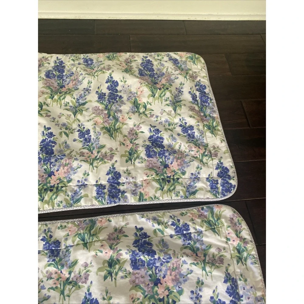 2 Vintage Laura Ashley Abbeville Stocks Standard Pillow Shams Padded Top